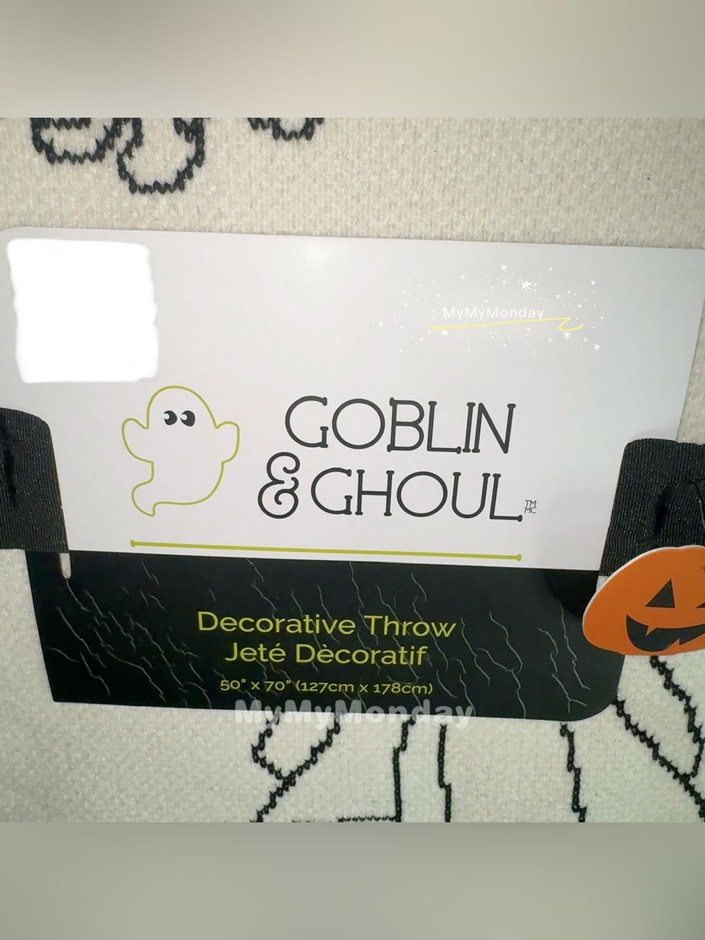 Goblin and Ghoul Halloween Ghost Reading Book Throw Blanket - Picture 5 of 5